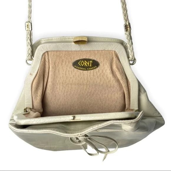 Coret Montreal Vintage Off White Braided Strap Small Bag - Picture 2 of 6